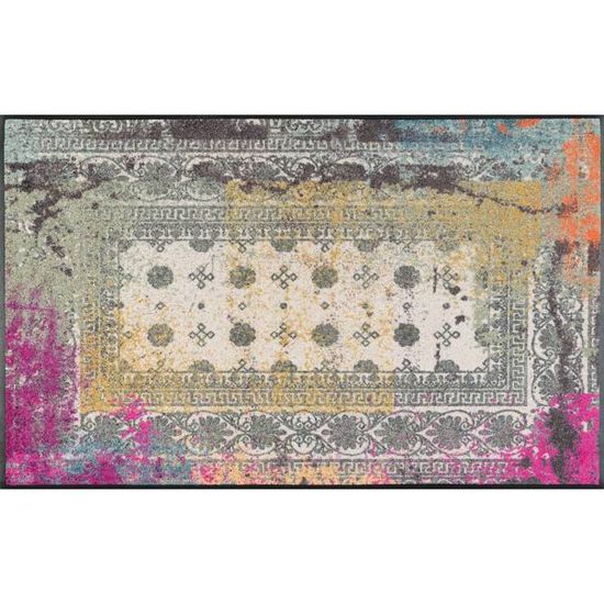 Tapis Wash+Dry Scratchy Beige 75x120cm - Polyamide/Caoutchouc - Lavable Sèche-linge