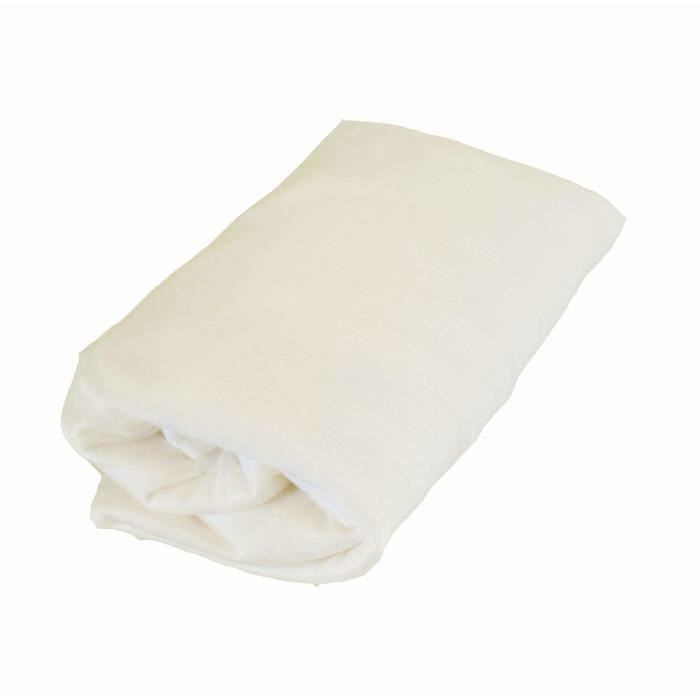 DOUX NID LOT 2 Draps-housse BAMBOU 60x120 cm Ecru