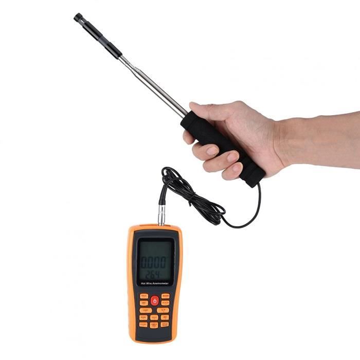 Anémomètre Portatif Plyisty WT87B Avec Thermomètre - Mesure Vent, Bluetooth Et USB - Pour Amateurs Météo Et Professionnels
