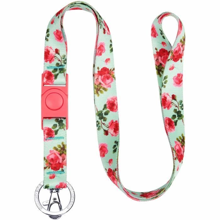 ChenRui Rose Porte-Cartes Cr/édit ID Porte-Badges Lani/ère Tour Cou Collier Sangle Strass Glitter
