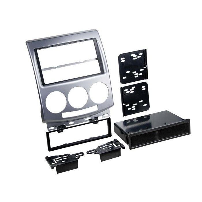 Adaptateur de façade 2-DIN avec vide poche Mazda 5 2005 >2010 gris