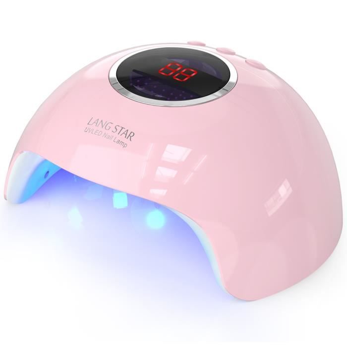 Séchoir à Ongles, Langstar Star 6 UV Lampe LED Sèche-Ongles Gel Outil Nail Lampe UV Manucure - Rose