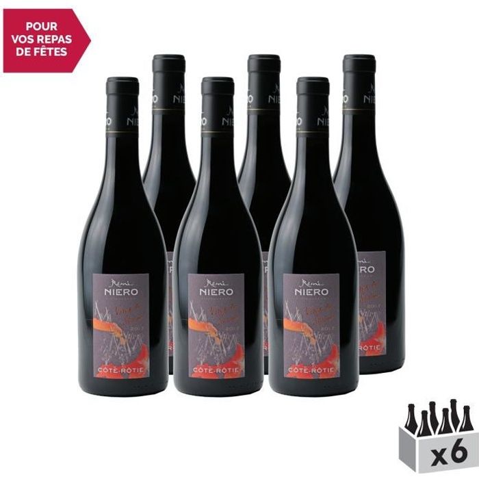 Côte Rôtie Vires de Serine Rouge 2017 - Lot de 6x75cl - Rémi Niero - Vin AOC Rouge de la Vallée du Rhône - Cépage Syrah