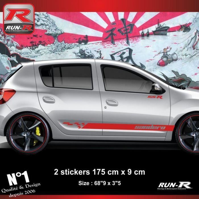 Sticker bas de caisse DACIA SANDERO aufkleber - Rouge Sandero Racing - ADNAuto
