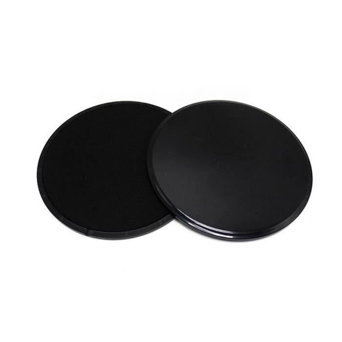 AOLVO Tapis de yoga glisse rond fitness (Noir ,2 pièces)