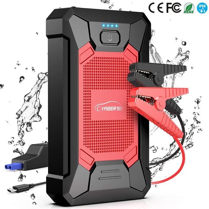 Booster Batterie 800A 12000mAh IP66 Étanche Booster de Batterie Voiture Moto (Jusqu'à 50L de Essence 40L Diesel) Robuste
