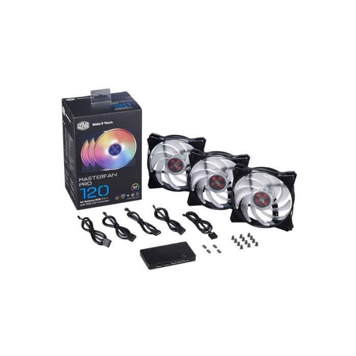 3 x Ventilateurs Cooler Master MasterFan Pro 120 AB RGB Pack (MFY-B2DC-133PC-R1)