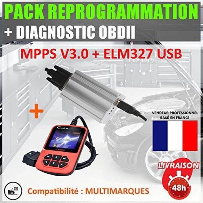 Mister Diagnostic® PACK REPROGRAMMATION + DIAG : LAUNCH CREADER 6 + MPPS V3.0 PRO Valise diagnostic