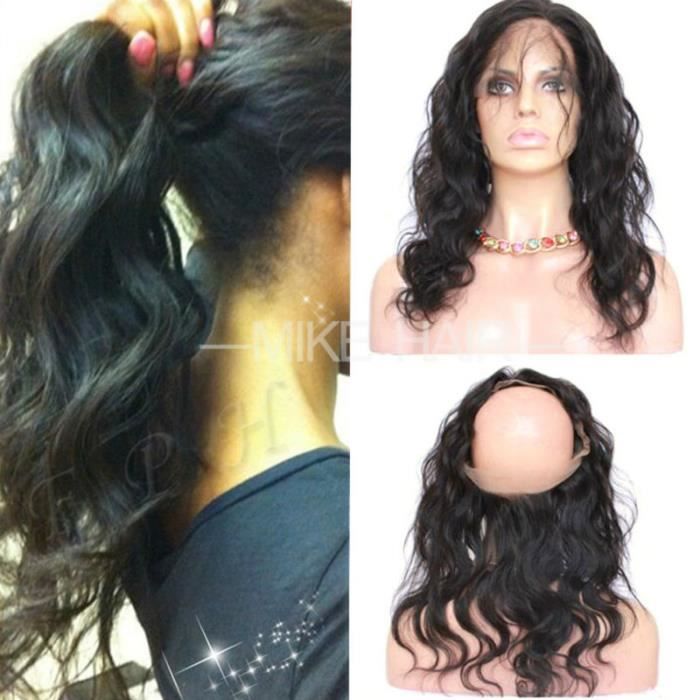 Haute Qualité Lace Frontal 360 Humain Cheveux Naturel Closure Peruvien Body Wave Virgin Hair 12 Pouces