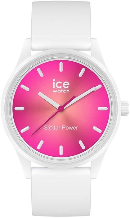 Bracelet silicone / plastique femme - ICE WATCH - Montre Ice solar power coral reef medium - Couleur de la matière:Blanc