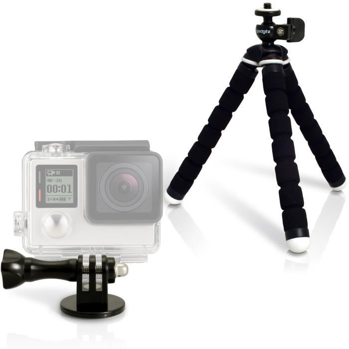 igadgitz Mini Trépied de Table Flexible Léger Petie Taille Universel et Adaptateur de Fixation vis et écrou pour GoPro Hero4/3+/3/2/