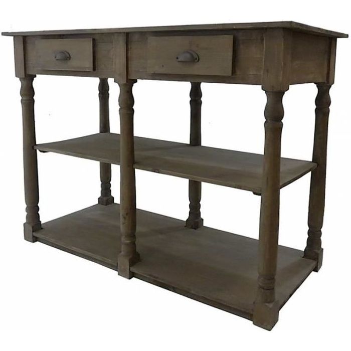 Table de Drapier Console de Salle de Bain Meuble Vasque Meuble de Rangement en Bois 54x87x120cm Marron