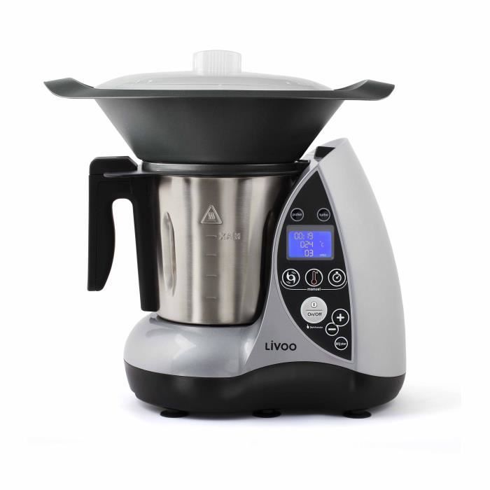 Robot culinaire chauffant LIVOO DOP142G - Gris et métal