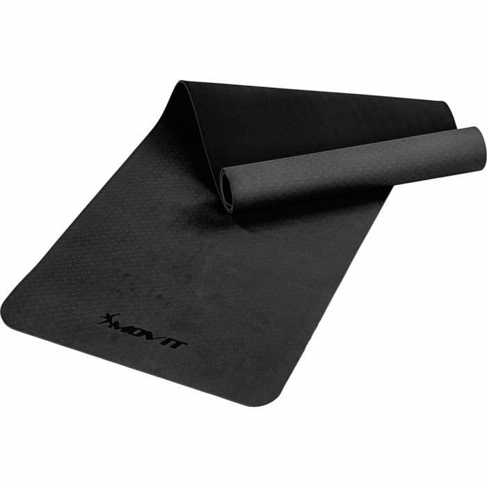 MOVIT Tapis de gymnastique TPE, tapis de pilates, tapis d’exercice premium, tapis de yoga, 190 x 60 x 0,6 cm, gris