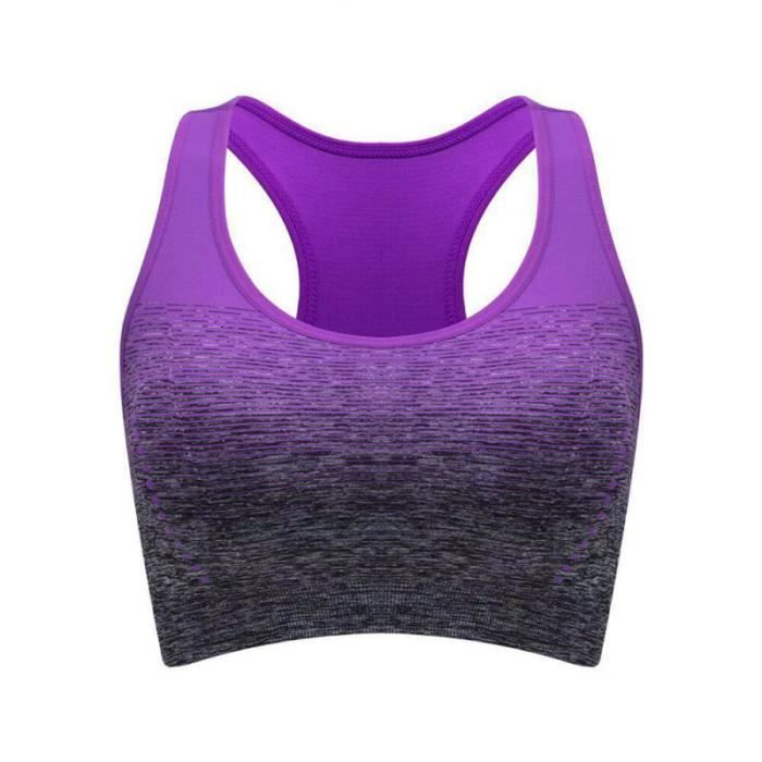 Bra de sport pour femmes Soutien-gorge de Yoga Running Gym Fitness BRASSIERE DE SPORT Violet