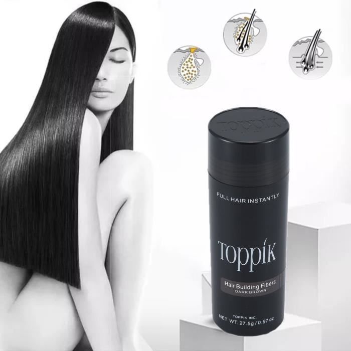 Toppik Hair Building Fibers Perte de cheveux Extension de cheveux Croissance des cheveux Brun clair