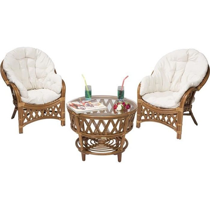Ensemble terrasse en rotin Hold