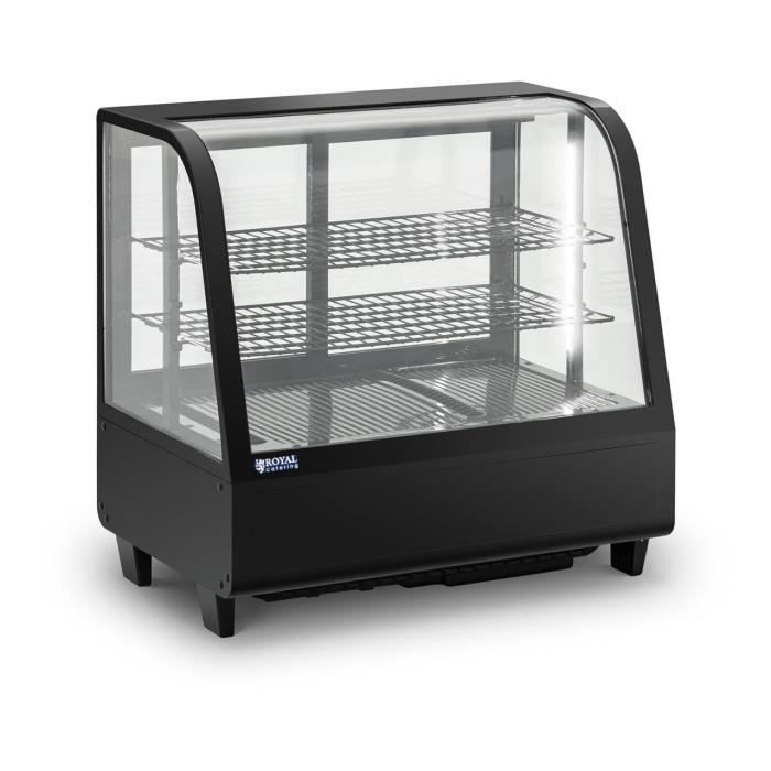 Vitrine Réfrigérée Présentoir Pâtisseries Froid À Poser Noir 100L LED 2-10°C
