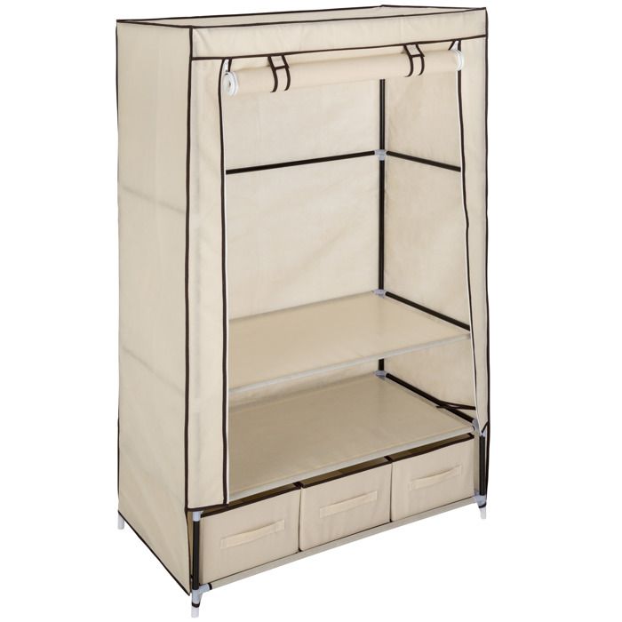 TECTAKE Armoire Penderie à 5 Compartiments en Tissu 87 cm x 159 cm x 49