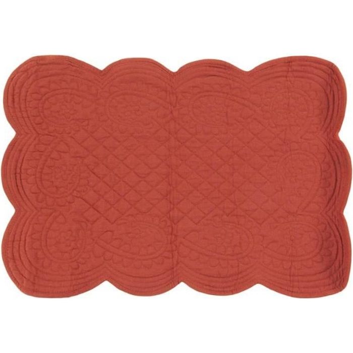 Set de table CHARMILLE (36x50cm) Terre de sienne • 100% coton