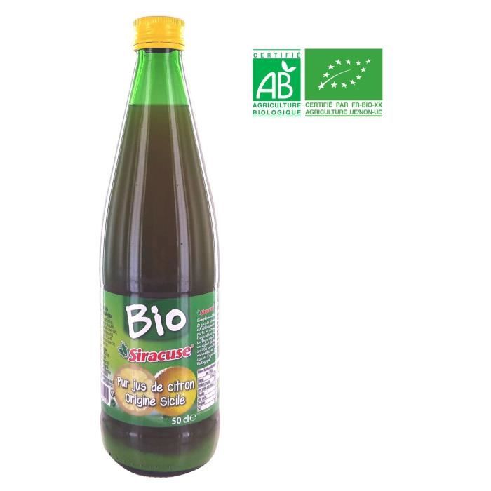 SIRACUSE Pur jus de citron Origine Sicile - BIO - 50 cl