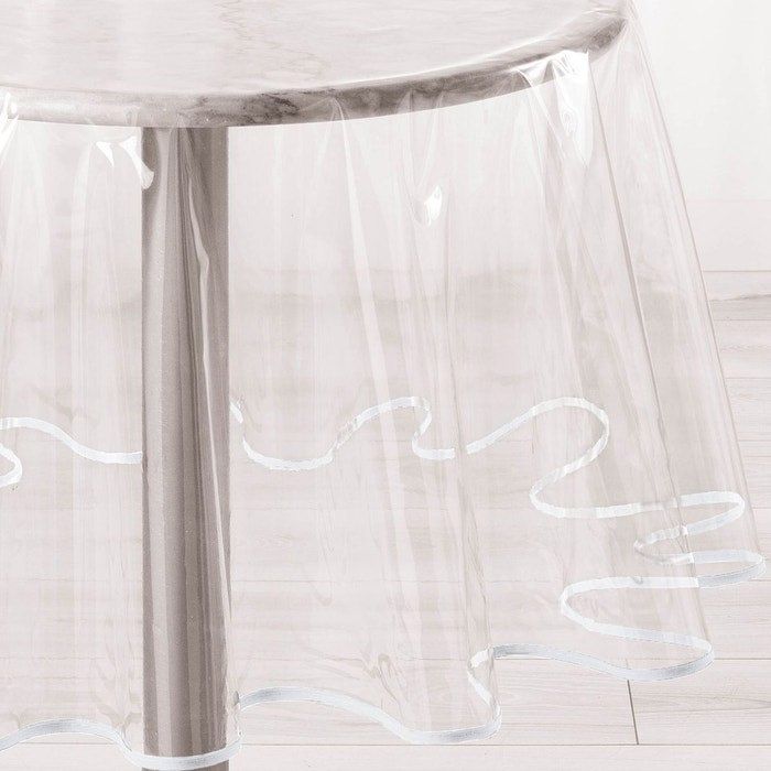 NAPPE de table CRISTAL transparente toile cirée en diamete 180 cm anti-tache en PVC