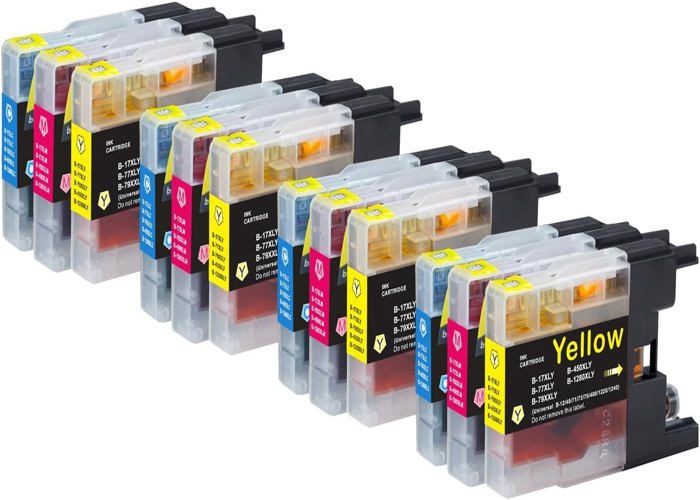 SET 3 CARTUCCE INCHIOSTRO LC1240 C/M/Y - 4GO INK - COMPATIBILI PER BROTHER DCP/MFC (12 INCHIOSTRI IN TOTALE)
