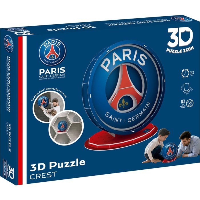 Mégableu Puzzle Ecusson 3D du Paris Saint Germain Equipe de Football 19 Pièces Amusant et Ludique A Monter Seul en Famille ou entre Amis A Partir de - vue 3