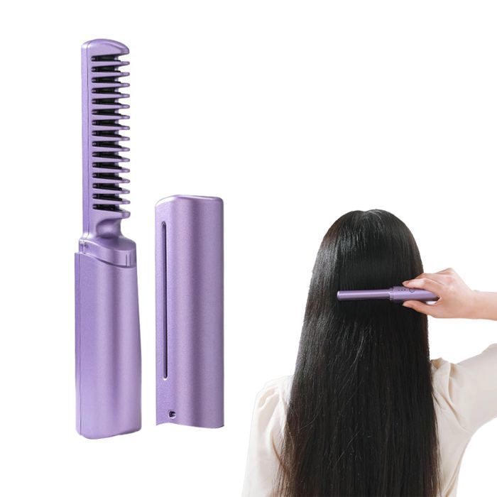 Lisseur à cheveux - AUCUNEARY - Mini lisseur violet - Rechargeable - Portable - 3 températures