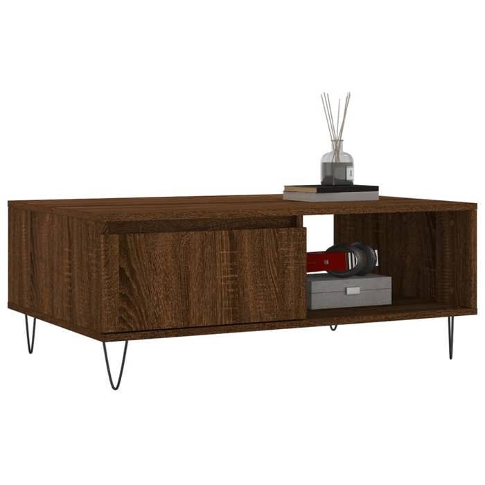Table basse Table de salon VIDAXL chêne marron 90x60x35 cm bois dingénierie T116