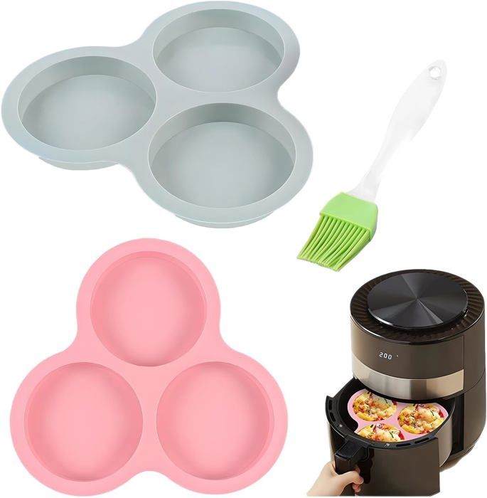 Moule à œufs En Silicone – 3 Moules à Muffins Ronds Pour