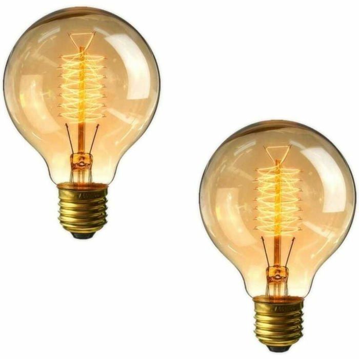 Ampoule à vis G80 40w - Lot de 2 Ampoules à vis E27 vintage dimmables ampoules décoratives à filament spiralé blanc chaud 2700K