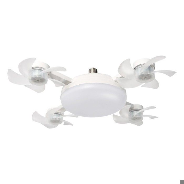 LED Ventilateur Plafond avec Lumiere 4 Fan têtes Lampe Ventilateur Plafonnier 2 en 1 Ventilateur avec Telecommande et Lumière - Tande