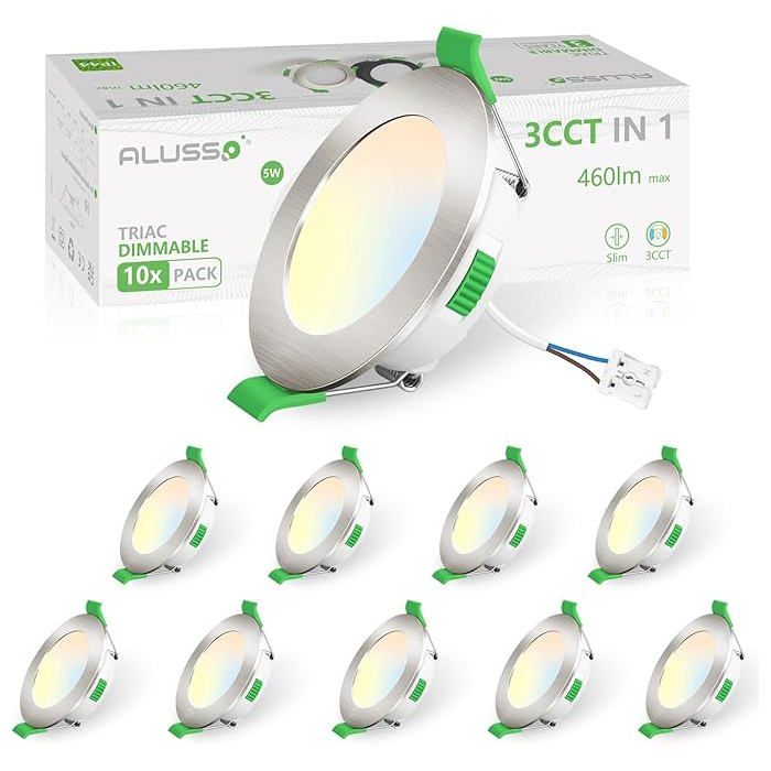 Spot Led Encastrable,Spot Salle De Bain Ip44,Spot Led Extra Plat 25.5Mm,9W 690Lumen Spots