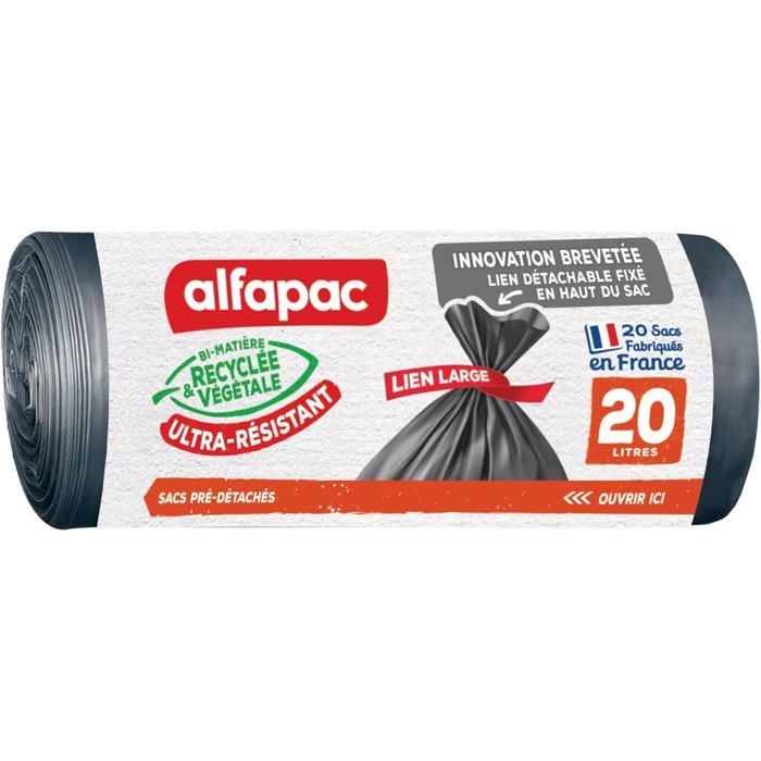 ALFAPAC Sacs Poubelle à Lien Large Ultra-Résistant 74