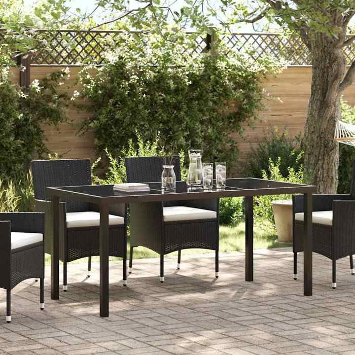 vidaXL Table de Jardin 160x80x73 cm Verre Trempé