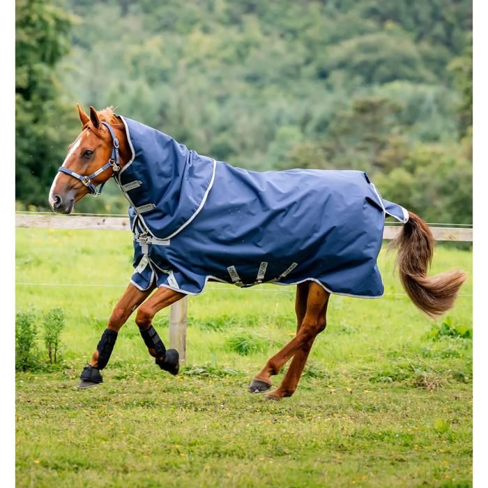 Couverture dextérieur pour cheval avec couvre-cou Horseware Amigo 1200D Plus Turnout 0g - Bleu - 145 cm