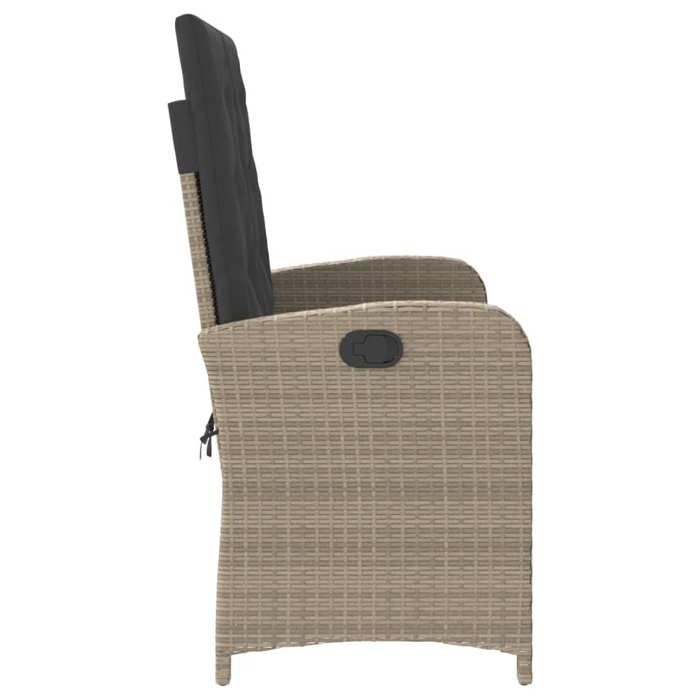Sale 2026 Banc inclinable de jardin - BURKE - Banquette balcon - et coussins - gris clair résine tressée BB481