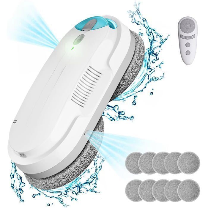 TOSIMA X1 Robot nettoyeur de vitres : jet deau ultrasonique bidirectionnel réservoir 85ml télécommande.