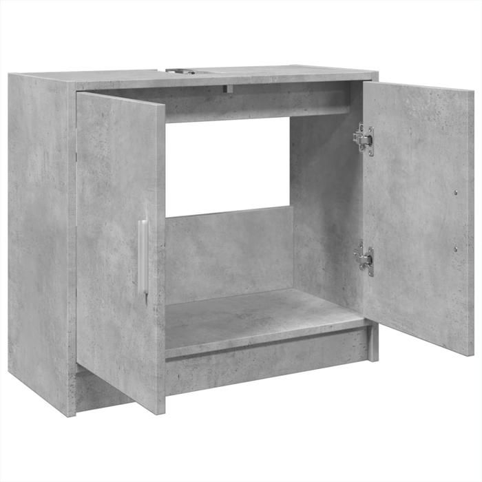 Soldes Printemps Cabinet dévier - SOLOMOON - Desgin moderne - gris béton 63x29x55 cm bois dingénierie SSS1647