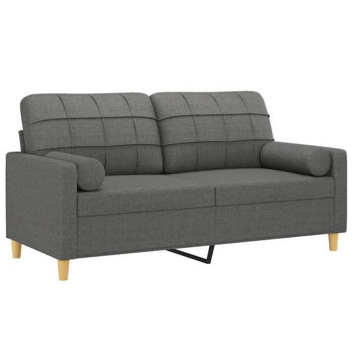 Gris SOFA - PHSH - Canapé 2 places - contemporain - avec oreillers gris foncé 140 cm tissu - C1135