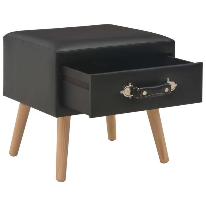 Lot de 2 chevets - SWEETY® Noir Tables de chevet - Noir 40x35x40cm Similicuir CL61660201924