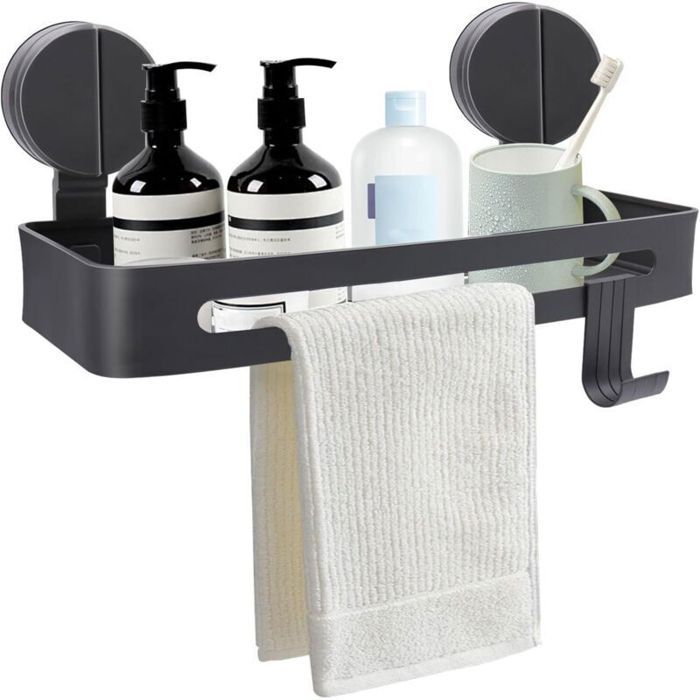 Étagère de douche sans perçage étagère de salle de bain à ventouses étagère à ventouses avec quatre crochets étagère de douche
