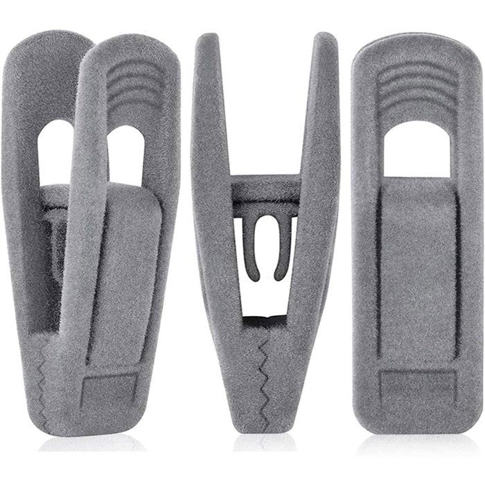 Clips pour cintres antidérapant gris pour penderie costume pantalon jupe