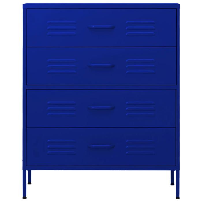 (8555)Moderne Commode Bleu marine 80x35x101 5 cm Acier poid:28 kg