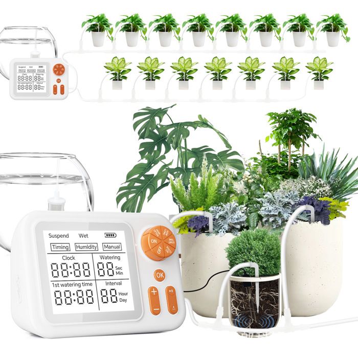 Système darrosage automatique dintérieur pour 15 plantes en pot kit dirrigation goutte à goutte automatique minuterie deau