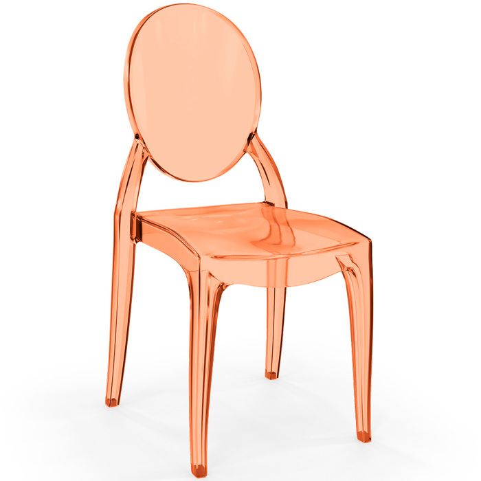 Chaise de salle à manger Transparente - Pauline Orange