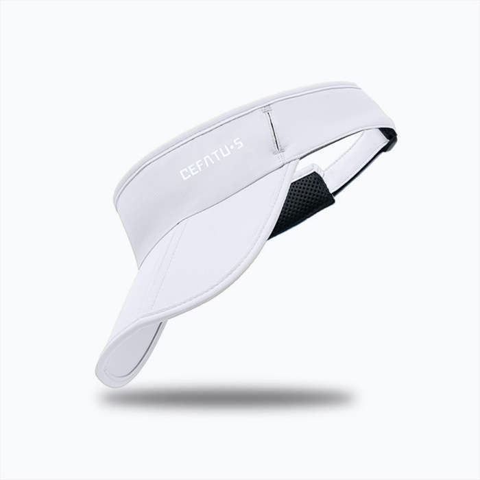 Casquette de sport protection contre les UV séchage rapide et respirante réglable pliable avec emplacement pour lunettes Blanc