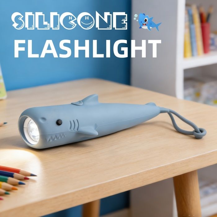 Lampe torche - SAGRANDIR - Requin - Rechargeable - Silicone anti-choc - À main / suspendue