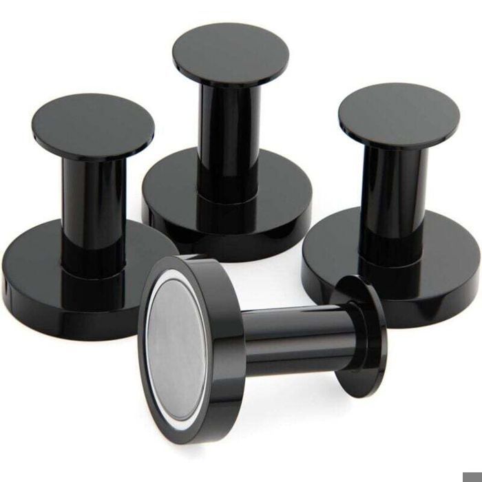 Porte Manteaux Aimantés patère magnétique 4 Crochets Muraux Noirs Extrêmement Solides Porte Manteaux pour Porte avec Aiman